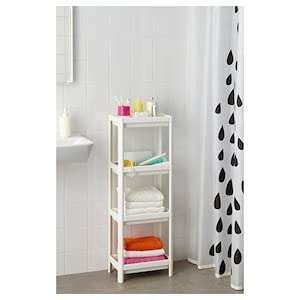 IKEA VESKEN Polypropylene Plastic Matte Shelf Trolley | White (36 x 23 x 100 cm) 3