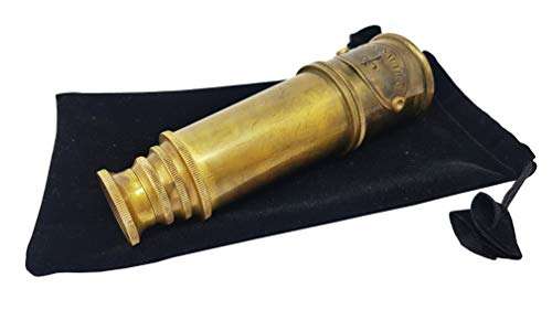 Brass Nautical - Pirate Spy Glass | Spyglass Made of Brass | Glass Optics & High Magnification | Captain's Instrument| Camouflage Finish | 14in Long | 1Pc in Velvet Pouch | Handheld Telescope 3