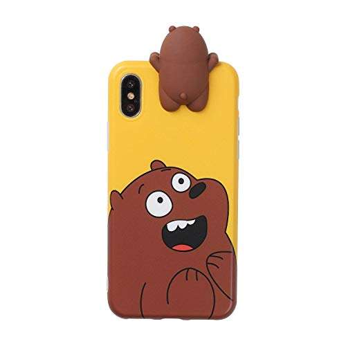 Aikeduo for 3D Cartoon Animals Cute We Bare Bears Soft Silicone Case Cover Skin 3pcs Sell for iPhone Xs MAX case (iPhone Xs MAX) 3