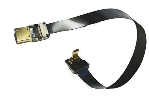 Permanent Black FFC HDMI 20CM FPV HDMI Cable Micro HDMI Male 90 Degree Angled to Standard HDMI Male Full HDMI Normal HDMI for panasonic lumix GH4 blackmagic BMPCC Sony Alpha Sony A5000 A6000 A7S A7R 1