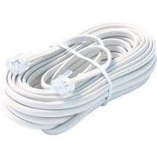 Bistras 25 Ft 4C Telephone Extension Cord Cable Line Wire, for Any Phone, Modem, Fax Machine, Answering Machine, Caller ID, White (1 pk 25 ft ) 1