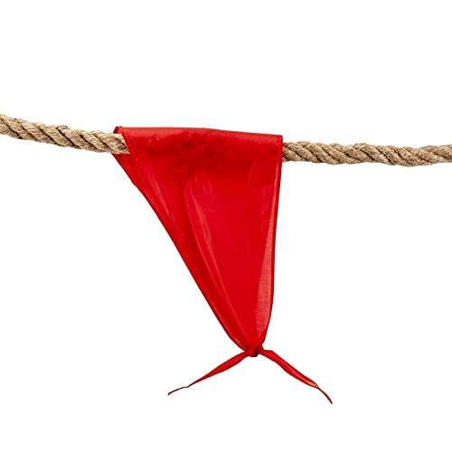 BLUE PANDA Field Day Tug of War Rope - 50 ft Brown Jute - Team Building Activity & Summer Camp Outdoor Rope with Flag & Whistle for Relay Race, Sack Race & Obstacle Course for Adults 6