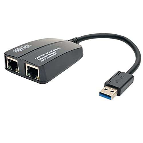 TRIPP LITE USB 3.0 to Dual Port Gigabit Ethernet Adapter 10/100/1000 Mbps (U336-002-GB) 1