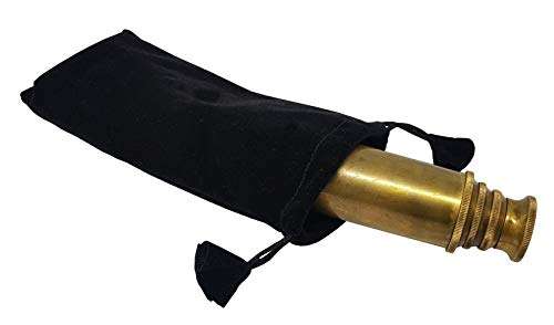 Brass Nautical - Pirate Spy Glass | Spyglass Made of Brass | Glass Optics & High Magnification | Captain's Instrument| Camouflage Finish | 14in Long | 1Pc in Velvet Pouch | Handheld Telescope 5