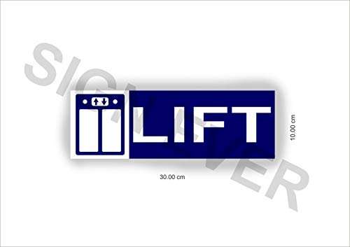 SIGN EVER Lift Sign Board Hospital Office Factory Shopping Mall Hypermarket Medical College Doors Waterproof Signages L x H 30 Cm X 10 Cm 1