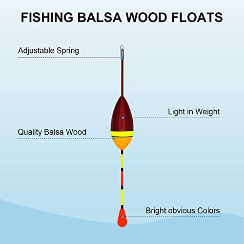 Proximitck 12 Pcs Fishing Floats Fishing Bobbers Balsa Cork Wood Floats Oval Stick Floats Slip Bobbers for Fishing Tackle Accessories for Trout Bass Fishing 2