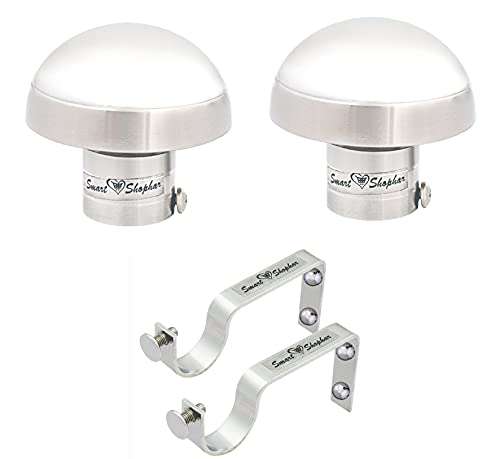 SMART SHOPHAR Stainless Steel Lucia Curtain Bracket 2.5 Inches Silver, Pack of 1 Set, 2pcs / Sleek and Stylish/Quick to Install Design/Suitable for Lightweight Curtains/Mounting Hardware 1