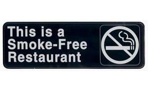 Smoke Free Restaurant Plastic Business Sign