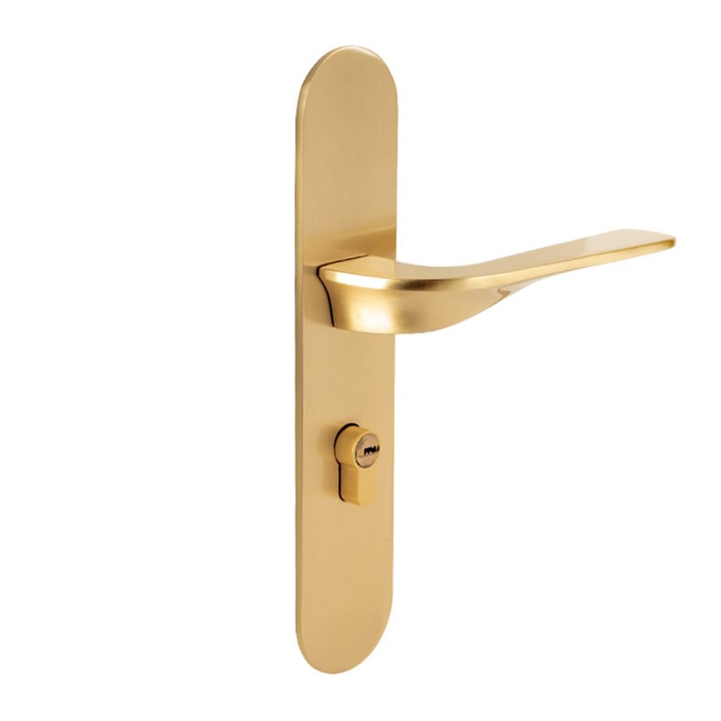 PGNEX American Brass Interior Door Mute Magnetic Handle Door Lock Bedroom Door Handle Brass Cylinder Lockset 1