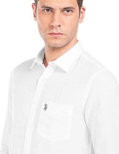 U.S. POLO ASSN. Men's Solid Regular Fit Casual Shirt (USSHC-G49_White XL) 5