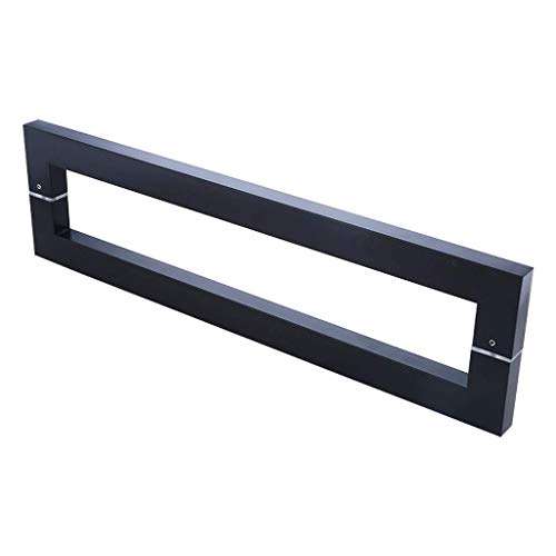 XLAHD Bathroom Shower Door Handle,Black Stainless Steel Square Door Handle, Tempered Glass Door Handle, for Wooden Doors/barn Doors, 6057cm 1