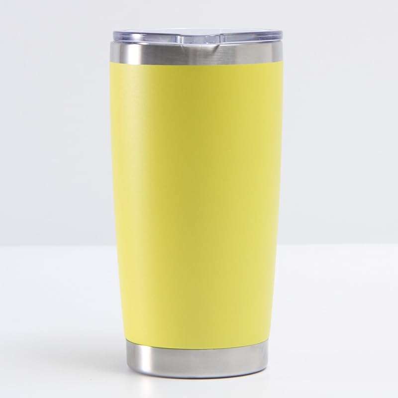 Vanuat Colorful Tumbler Thermos Cup Double Wall Vacuum Hot Cold Coffee Tea Mug Handle Insulated Stainless Steel Water Beverage Bottle Dispenser Sports Para Café Collection (30 Ounces, Yellow)
