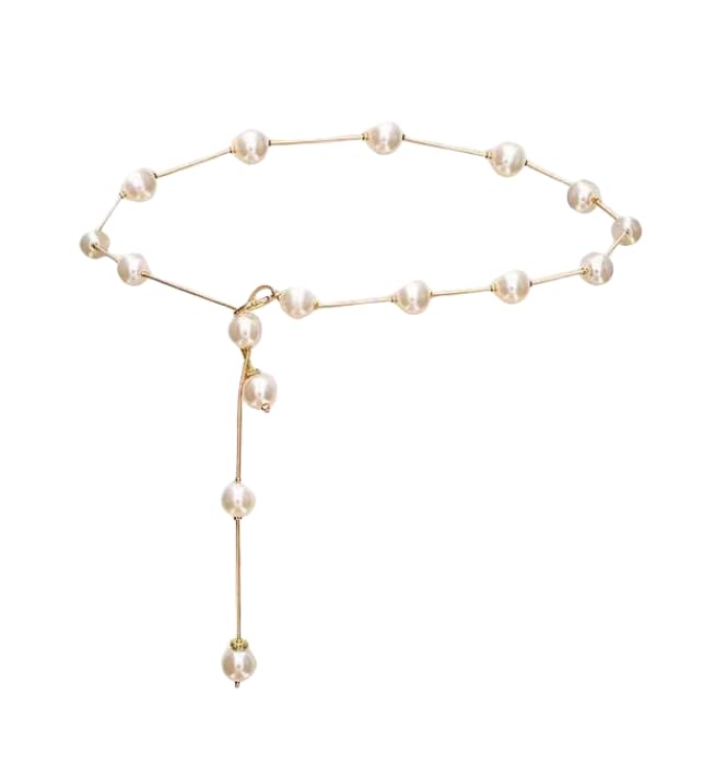 Generic Gold Pearl Body Chain, Waist Line Faux Pearl Body Chain, O/S 1