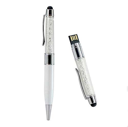 KBR 1+1 Diamond Crystal Stylus Combo 4gb White pendrive 4