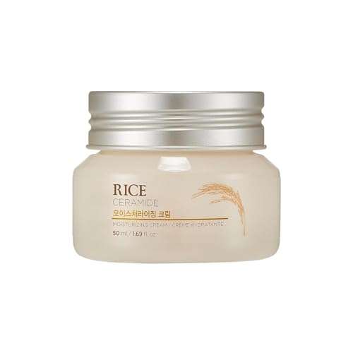 The Face Shop Rice & Ceramide Moisturizing Cream with Rice Extracts for Skin Brightening | Ceramide Moisturizer For Skin Barrier Repair | Paraben & Paraffins Free, Korean skin care products, 50ml 1