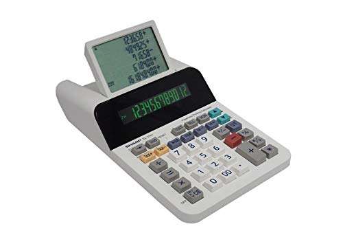 Sharp El-1501 Compact Cordless Paperless Large 12-Digit Display Desktop Printing Calculator That Utilizes Printing Calculator Logic 5