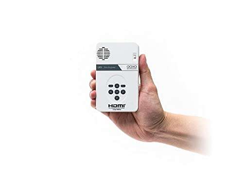 AAXA Technologies KP-101-01 AAXA LED Pico Micro Video Projector - Pocket Size Portable Mobile Mini Projector with mini-HDMI, built-in Media Player & Speakers, 3.5mm Aux Out, Micro SD/USB readers and 80 Min Lithium-Ion Battery 3