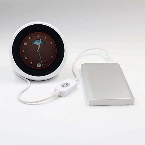 DigitCont USB 5V to DC 12V 4mm x 1.7mm Power Cable, Compatible with Echo Devices, USB Voltage Step Up Converter Cable, Power Supply Adapter Cable, 1 feet, DC 5V to DC 12V Cable (White) 3