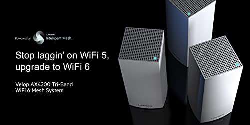 Linksys AX4200 Smart Mesh Wi-Fi 6 Router Whole Home WiFi Mesh System, Tri-Band AX Wireless Gigabit Mesh Router, Fast Speeds up to 4.2 Gbps, coverage up to 2,700 sq ft, up to 40 devices,1-Pack (MX4200) 5