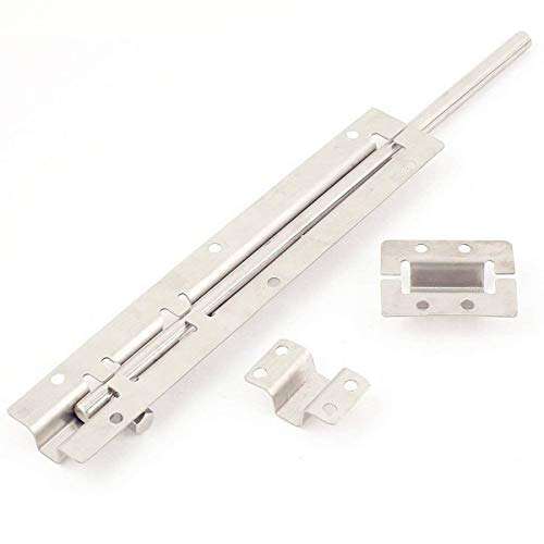 Stainless Steel 12-inch Long Stainless Steel Door Latch Sliding Lock Barrel Bolt w Screws Set 2
