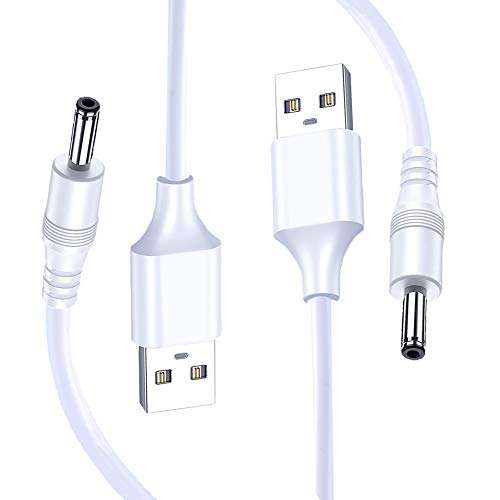Replacement Charger Cord for Fairywill Electric Toothbrush Charger Compatible with FOREO Luna Series Facial Cleanser Luna, KIPOZI Sonic Electric Toothbrush Replacement USB Charger Cable (2Pack 5FT)