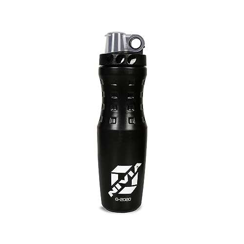 Nivia G 20-20 Sippers Water Bottles for Sports/Outdoors, Cycling Gym & Running Bottles for, Training, Exercise & Fitness, Light Weight, & Leakproof With Quick-Grip (740 ml, Pack of 1, Plastic, Black)