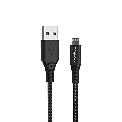 AmazonBasics Apple Certified Lightning to USB Charge and Sync Extra Tough Fast Charging Cable - 10 Feet (3 Meters), Black 3