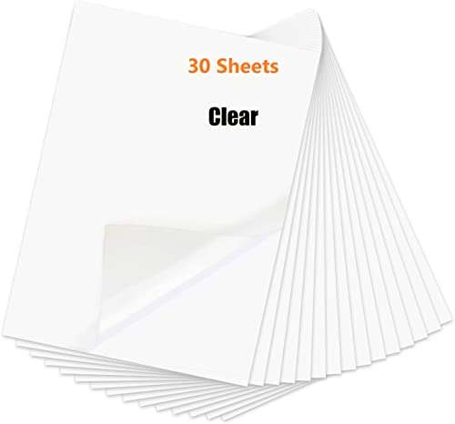Printable Vinyl Sticker Paper Waterproof, Clear Sticker Paper for Laser and Inkjet Printer, 8.5" x 11" 1