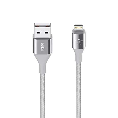 Belkin MIXIT Duratek Unbreakable Kevlar Lightning to USB 2.0 A Charge & Sync Cable for iPhone, iPads & iPods, 4 Feet (Silver) 2