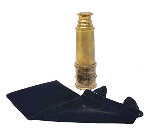 Brass Nautical - Pirate Spy Glass | Spyglass Made of Brass | Glass Optics & High Magnification | Captain's Instrument| Camouflage Finish | 14in Long | 1Pc in Velvet Pouch | Handheld Telescope 2