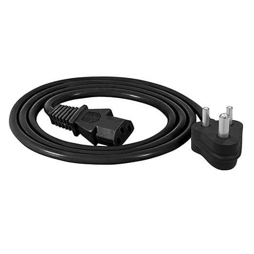 WeFly 3 Pin Power Cable Cord for Desktops CPU,Monitors,Printers,Etc (Black, 1.5m) 5