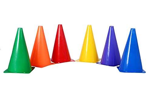 AS 6 Inch Football Training Agility Cone Marker | Safety Traffic Marker | Soccer Cones, Saucer Cone Baseball Practice Agility Markers Cones | 6 Inch Pack of 10
