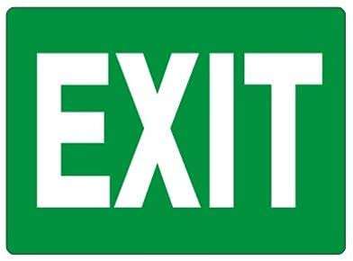 K T I® Autoglow Signage Exit Sign Board 3mm PVC Sheet with high Glow intensity in Total Darkness Size- 100x300 MM Pack Of 2 3