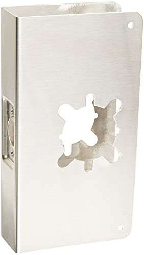 Don-Jo 4-S-2-CW Stainless Steel Classic Wrap-Around Plate, Satin Stainless Steel Finish, For Cylindrical Door Locks, 4-3/4" x 9", 2-3/4" Backset, 1-3/4" Door Size