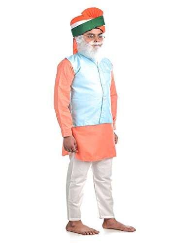 BookMyCostume Narendra Modi PM with Tricolor Pagri India Independence Day Kids Fancy Dress Costume 6-7 years 2