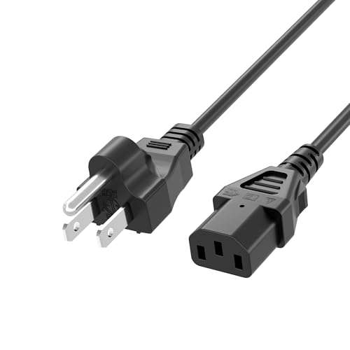 3 Prong Power Cord Cable Fit for Panasonic Samsung Dynex Sanyo Epson Projector Sony Sharp TV Computer Monitor 1