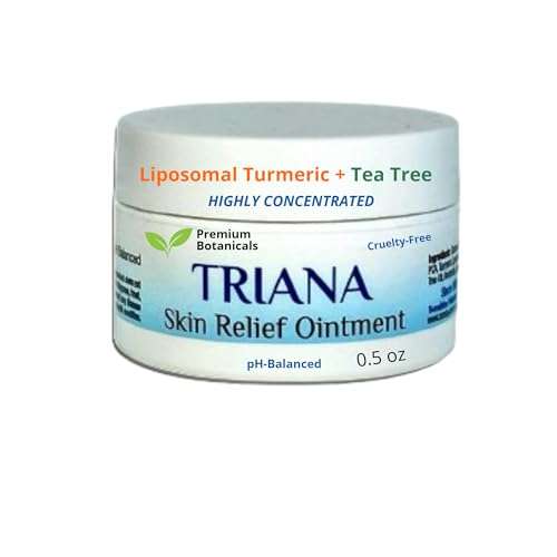 TRIANA Skin Balm 0.5 oz – Made in USA – Eczema-Prone, Rosacea-Prone, Dry, Rash, Itchy Face & Body - Liposomal Turmeric – Non-Staining, pH-Balanced – Safe for All Ages – Leaping Bunny Certified
