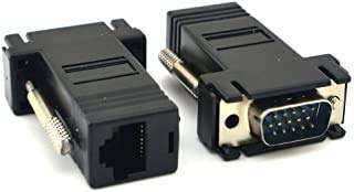 Generic RJ45 Female to 15Pin VGA Male Converter RGB HDB Extender to CAT LAN Card Adapter