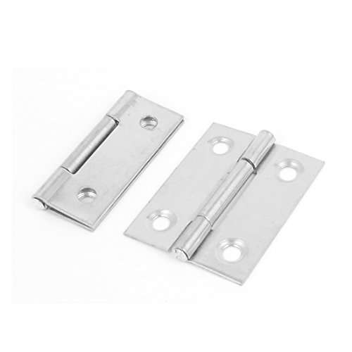 Aexit 4mm Mounting Door Hardware & Locks Hole Metal Foldable Drawer Door Butt Hinge Hardware 40mm 1.5" Hinges Long 10pcs 2