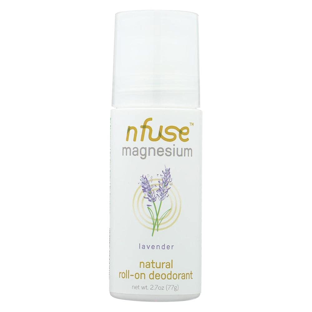 nfuse Magnesium Deodorant, All Natural Lavender Roll-On Deodorant for Women & Men, Relax + Restore Long Lasting Odor Control
