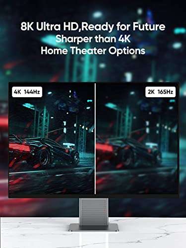 CableCreation 3.3ft DisplayPort to DisplayPort Cable (DP to DP) - Gold Plated, 8K@60Hz, 4K@144Hz, 2K@165Hz Video Resolution & HDR Support, Black 5