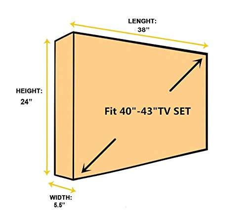 BroilPro Accessories Outdoor 40"-43" TV Set Cover,Scratch Resistant Liner Protect LED Screen Best-Compatible with Standard Mounts and Stands (Black) 6