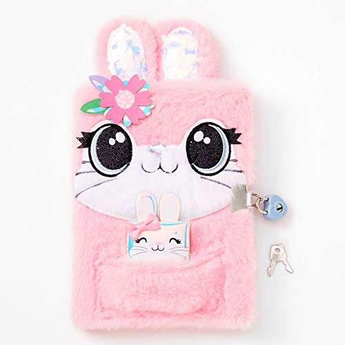 Claire's Pink Bunny Furry Lock Diary