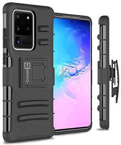 CoverON Rugged Belt Clip Explorer Series for Samsung Galaxy S20 Ultra Holster Case - Matte Black 1