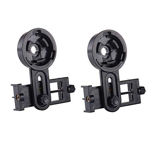 Set of 2 NUZAMAS Mobile Phone Adapters, Holders, Universal Mount for Telescope, Adjustable, Compatible with 26.4-46.4mm Binocular Monocular Spotting Scope 1