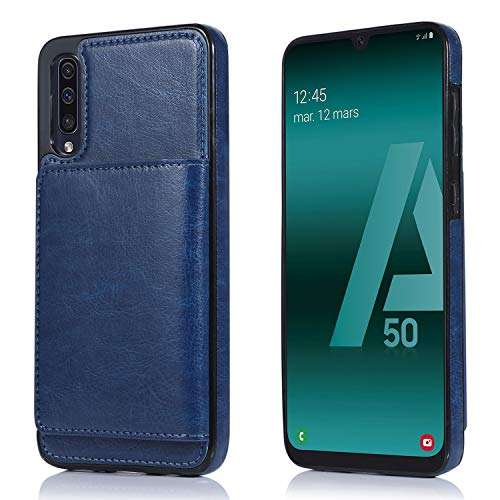 ZYZX Wallet Phone Case for Samsung Galaxy A50/A50S/A30S, with Credit Card, PU Leather Double Magnetic Protective Cover Case for Samsung Galaxy A50 SK White 2
