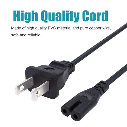 8ft Power Cord Replacement for Epson Printer Model XP-310 XP-410 XP-440 XP-830 XP-640 ET-2720 ET-3750 ET-4500 Stylus NX420 NX430 NX625 CX7400 CX7450 Printer AC Cable 4