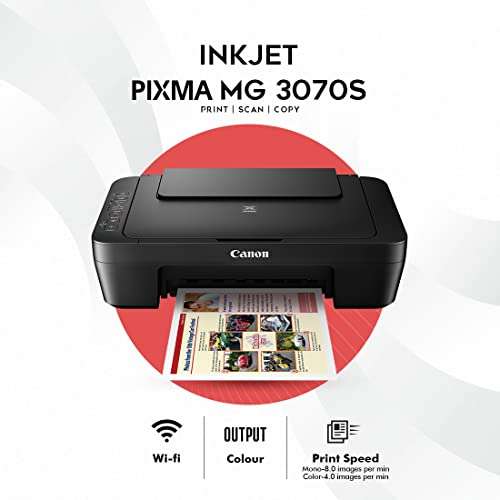 Canon PIXMA MG3070S All in One (Print, Scan, Copy) WiFi Inkjet Colour Printer for Home/Student 4