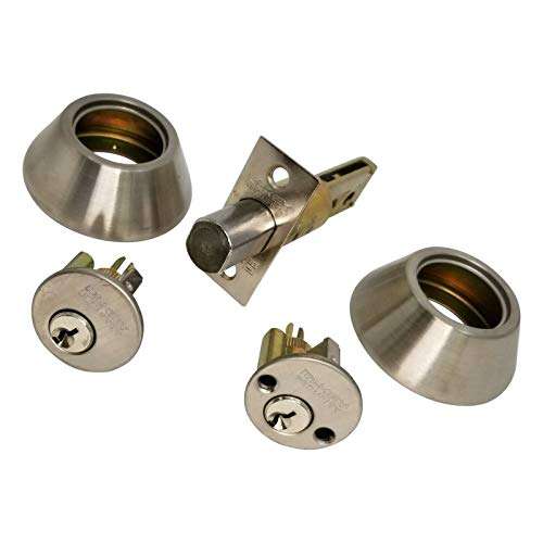 RI-KEY SECURITY - Double Sided DeadBolt Lock Entry Door Keyed Cylinder with Keys Stainless Steel 4