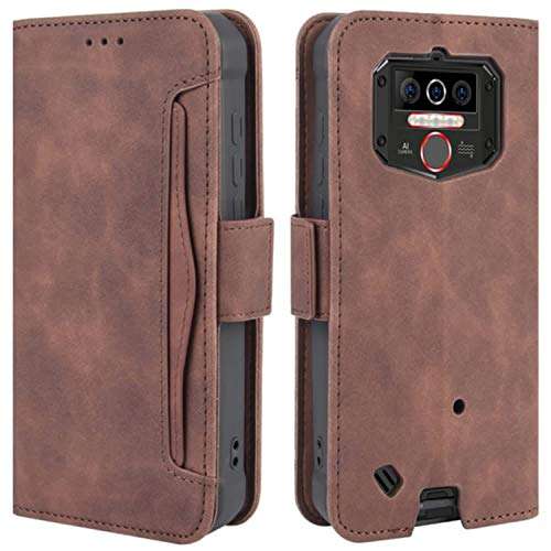 HualuBro Case for Oukitel WP5, Magnetic Full Body Protection Shockproof Flip Leather Wallet Case Cover with Card Slot Holder for Oukitel WP5 2020 Phone Case (Brown) 1